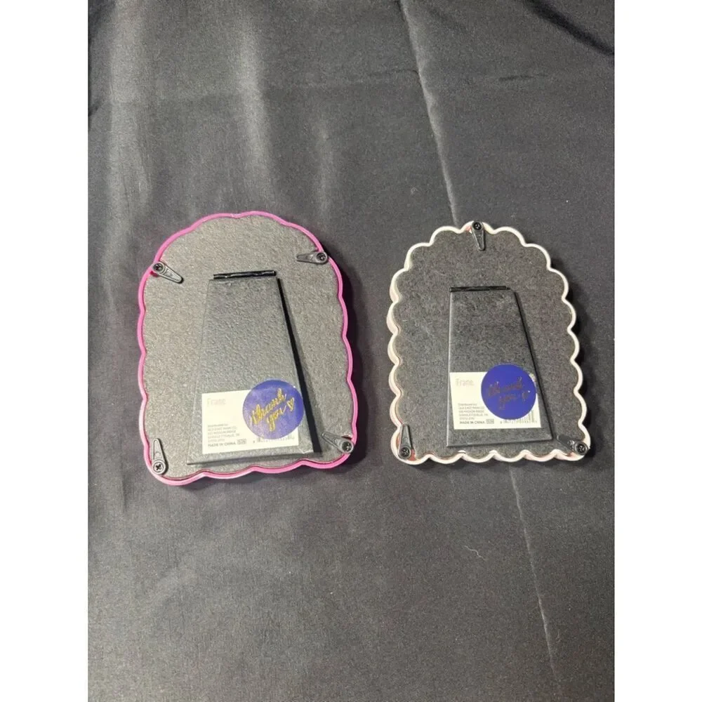New Set of 2 Small Decorative Photo Frames - Pink & Light Pink